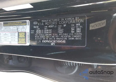 2019 Kia Sportage Lx z USA, uszkodzony, nr VIN KNDPM3AC6K7494548